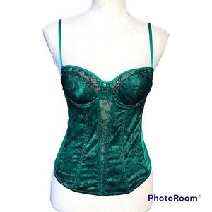 Victoria Secret Vintage Sexy Lace/ Mesh Bustier Corset Top Sz 36B